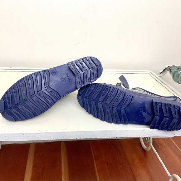 NRUDPQV Blue Waterproof Bow Rubber Rain Winter Snow Ankle Boots  size 6.5 - Picture 15 of 16